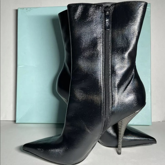 NIB Marciano Mid Calf Iridescent Black Multi Fabric Boots size 8 $350 R-Kizzie - Picture 2 of 13